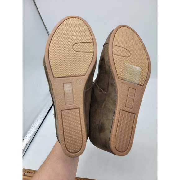 Simply Styled NWOT Lace Up Ankle Boots Women's Size 9 Green Wedge Heel Fabric - Picture 6 of 9